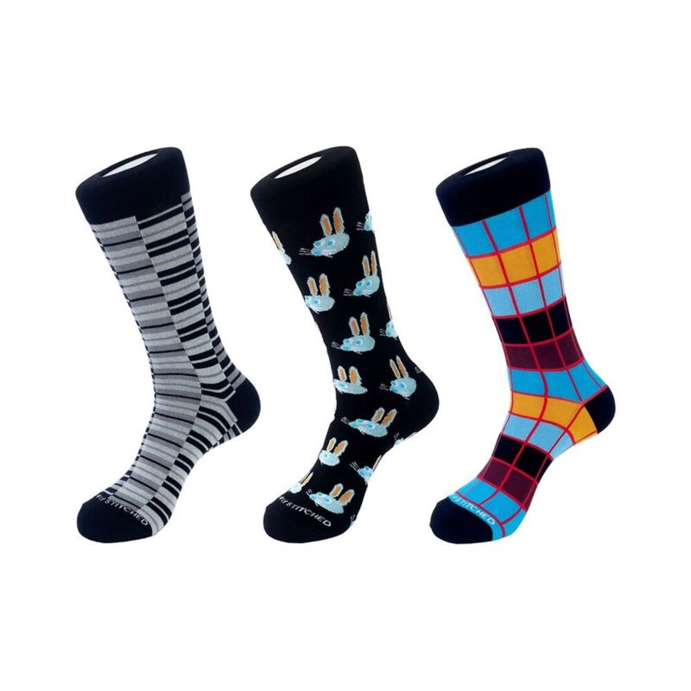 Unsimply Stitched 3-Pack Men's Crew Socks, Multicolor
